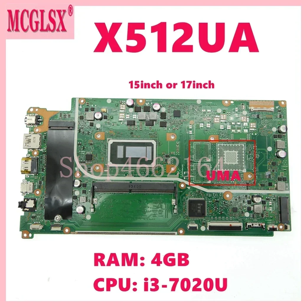 X512UF i3 i5 i7 CPU 4GB-RAM Moederbord Voor Asus X512UA X512UB F512U A512U Y5100U V5000UA X712UA X712UB X712UF Laptop Moederbord