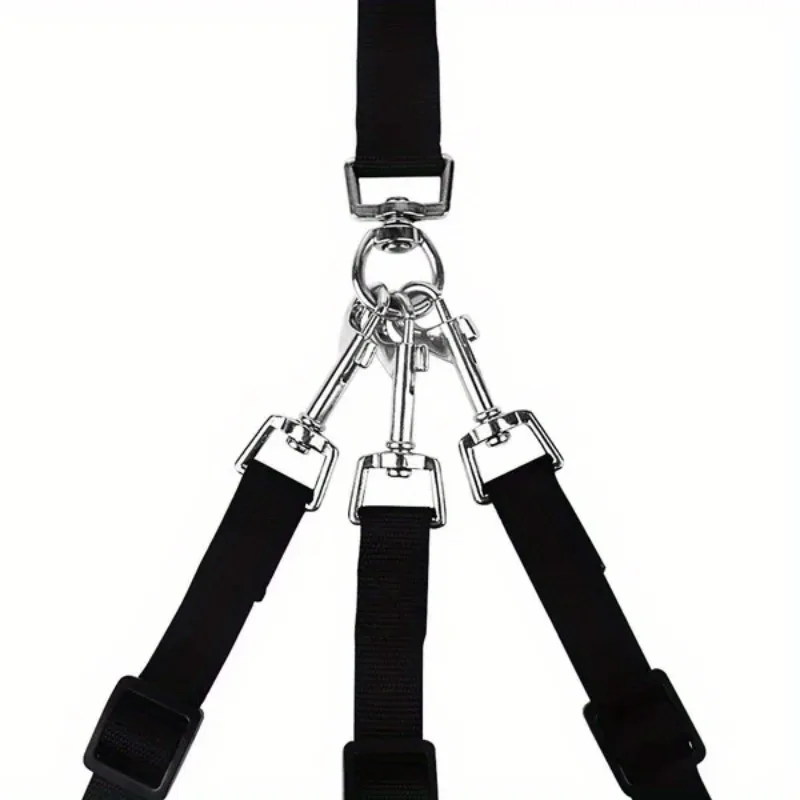 Robuste 3-in-1-Hundeleine aus Nylon mit gepolstertem Griff für Spaziergänge im Freien, Autoreisen, Wandern und Camping – Drei-Wege-Haustierleine – Detail 7