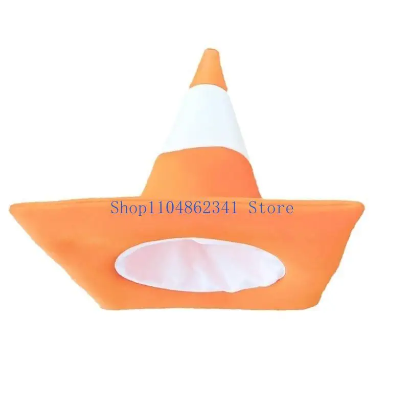 5asd Verkeerskegelhoed voor volwassen kind Festivalhoed Feesthoofddeksel Vakantiefoto Props Kegelkappen Showkostuumaccessoires