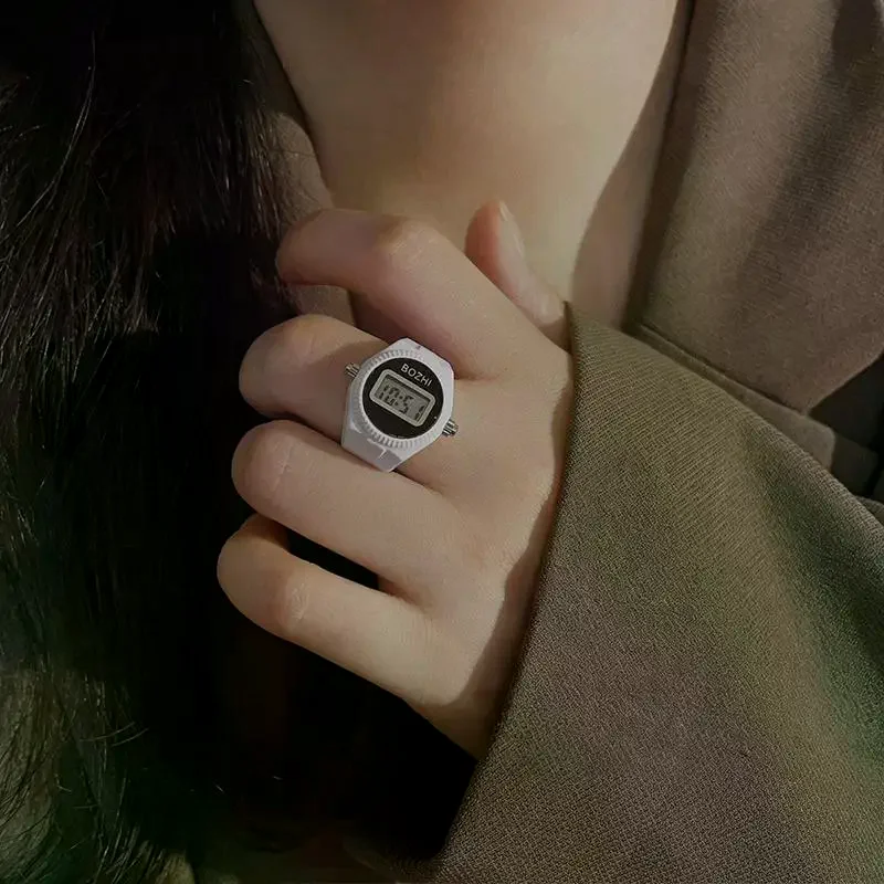 Ring Watch New Hot Selling Mini Finger Electronic Watch Creative Alloy Shell Finger Couple Men And Women