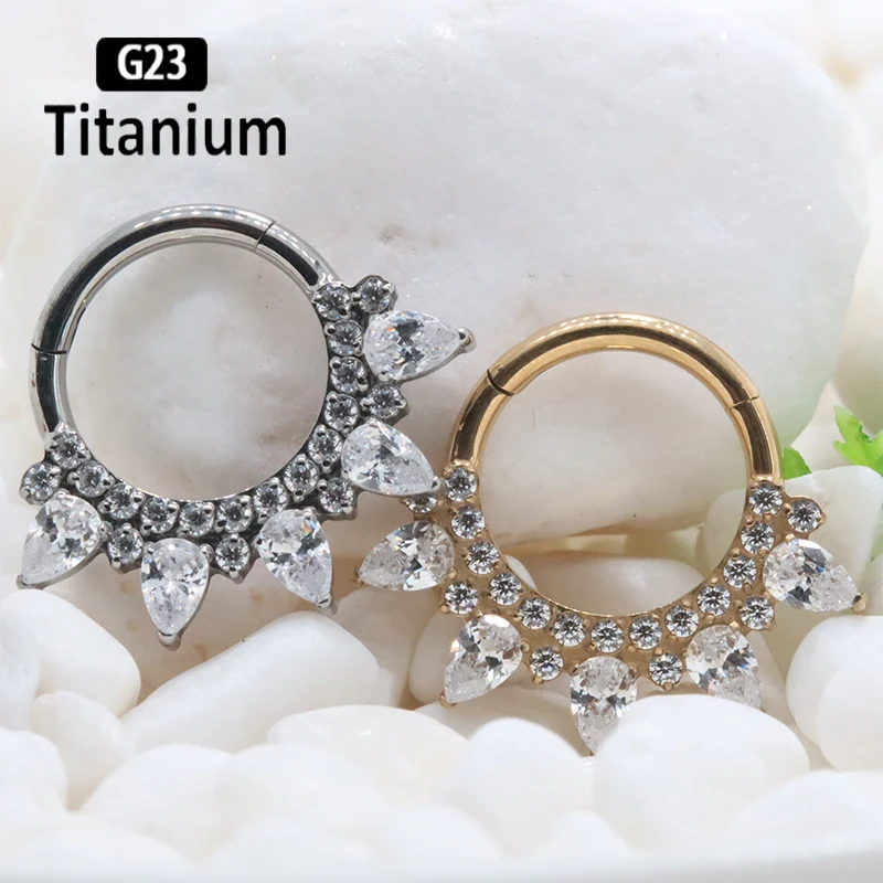 

ASTM f136 Titanium Earrings Hinged Segment Nose Rings Hoops Clicker Septum Piercing Ear Stud Tragus Helix Piercing Body Jewelry