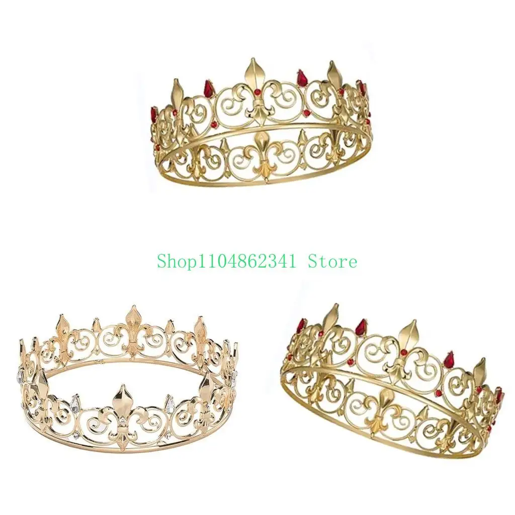 

Blingbling Crystal Headband for Men Queen Headpiece Hairband Elegant Birthday Party Hair Hoop Wedding Men