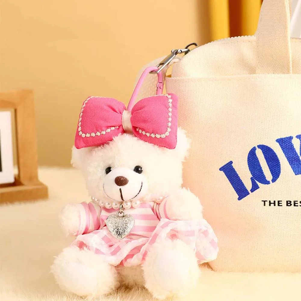 Bag Pendant Plush Bear Keychain Decoration Princess Dress Bear Bow Bear Dolls Pendant Kawaii Plushies Toys Stuffed Animal Toys