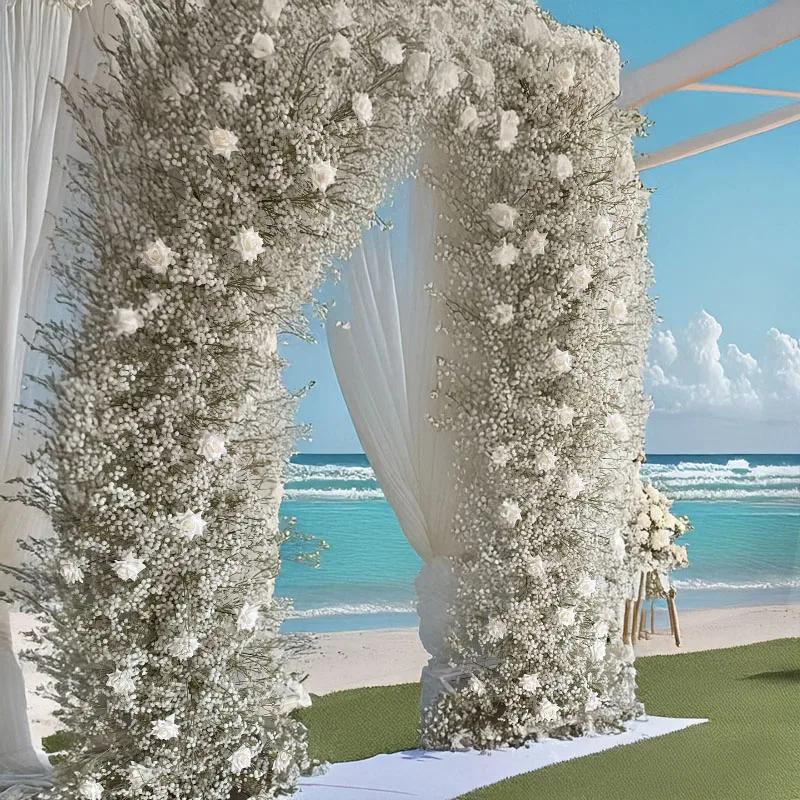 

210M Artificial Pure Gypsophila Rose Arrangement Wedding Background Decoration Horn Flower Stage Arch Decoration