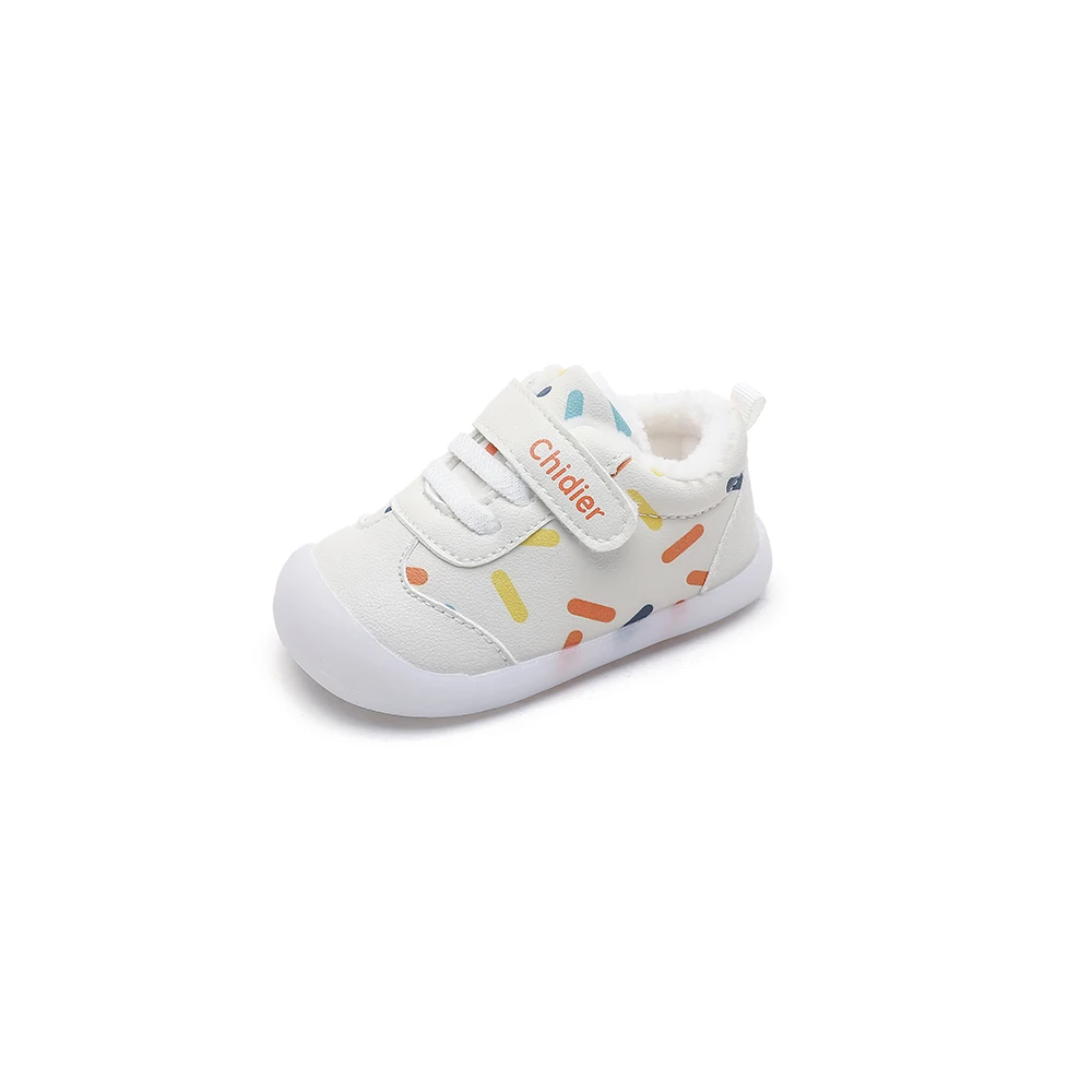 Zapatos de algodón acolchados para bebés, niños y niñas de 1 a 2 años, terciopelo fino, zapatos cálidos antideslizantes para niños pequeños