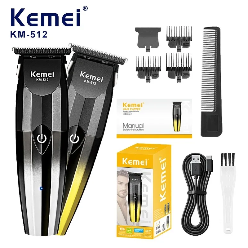 

Kemei 512 USB Rechargeable Hair Clipper Electric Finish Hair Cutting Machine Barber Carving Hair Trimmer Salon Electric Thruster