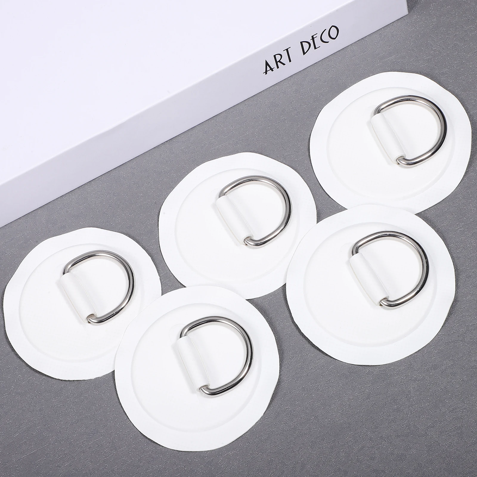 

5pcs D Ring Patch For Kayak Inflatable Boat Sup Paddle Board Pvc Durable Wear Resistant Mounting Hook Outdoor Water Rafting