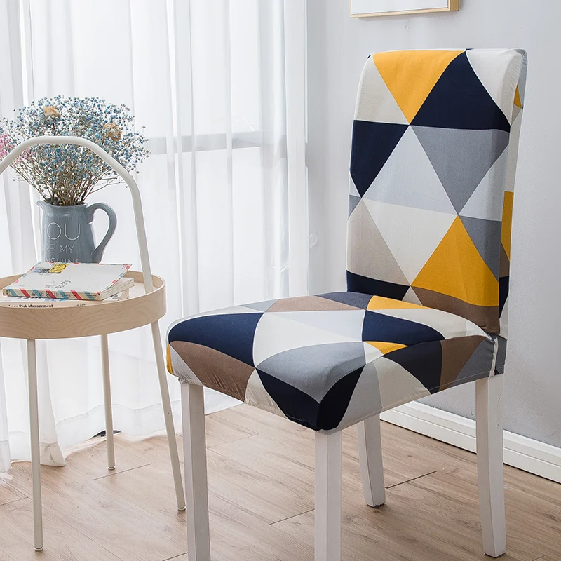 Melkzijde Print Stoelhoes Voor Woonkamer Stretch Polyester Stoel Hoes Meubelbeschermer Voor Keuken Kantoor Interieur