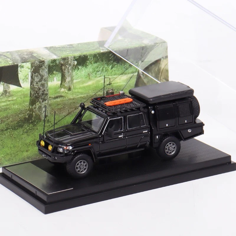 Nuevo modelo de camioneta fundido a presión de aleación 1/64, coche, camión, 3 colores, modificación de acampada, colección de simulación, juguete ornamental