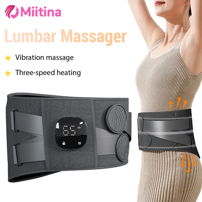 

Electric Heating Waist Massager Support Belt Vibration Hot Pads Protector Waist Massage Belt 3 Gears Adjustment Relax HealthCare