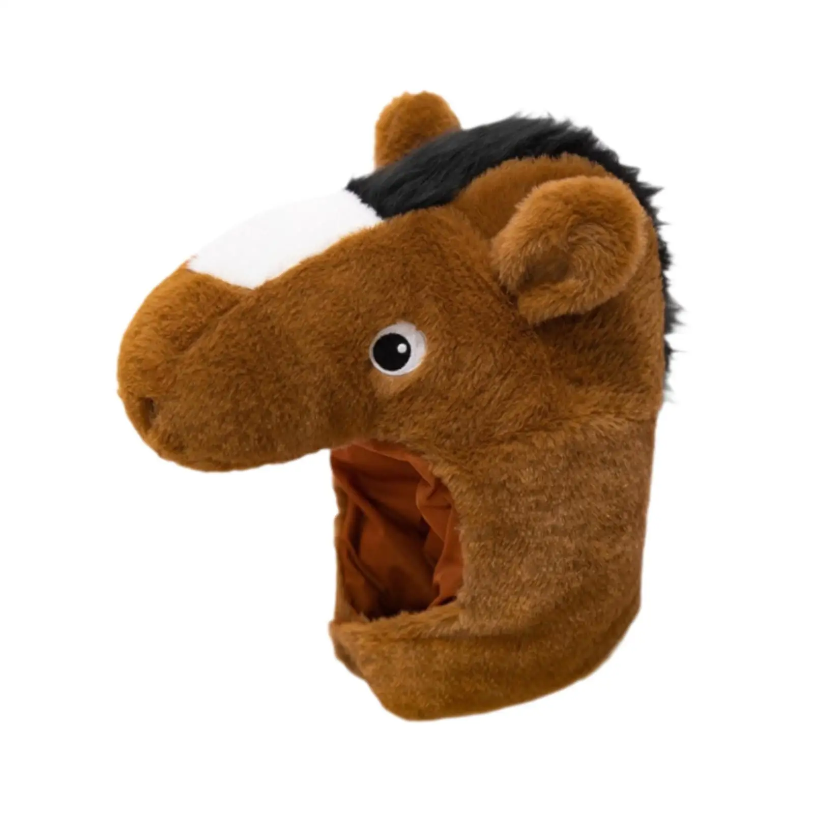 Brown Plush Horse Hat Costume Headdress for Kids Adults Halloween Carnival Party Role Play Photography