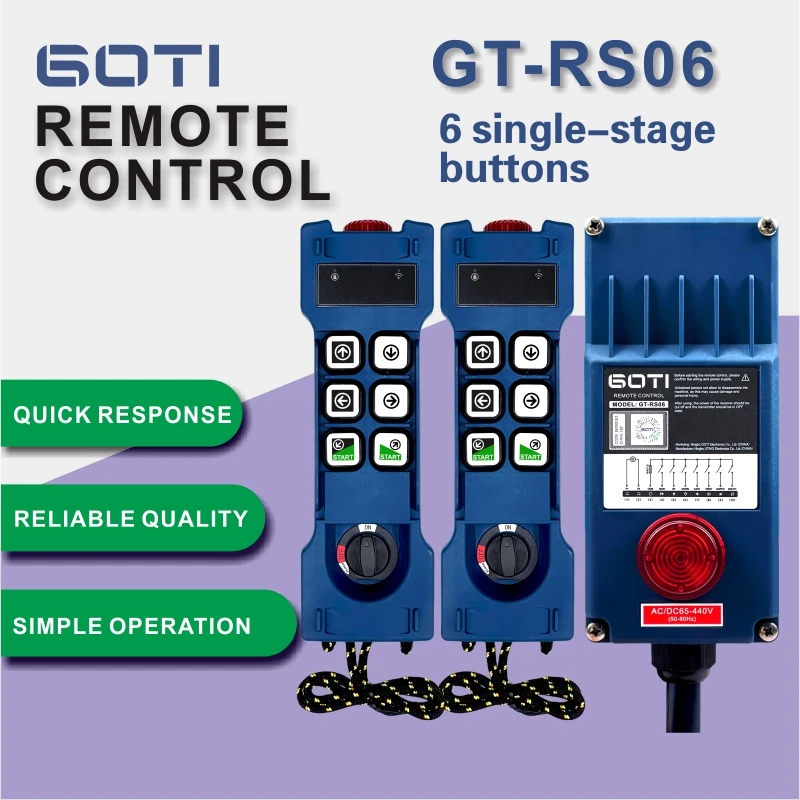 GT-RS06 Industrial Radio Wireless Crane Hoist Remote Control Switch 6 Channel for Agricultural Clean