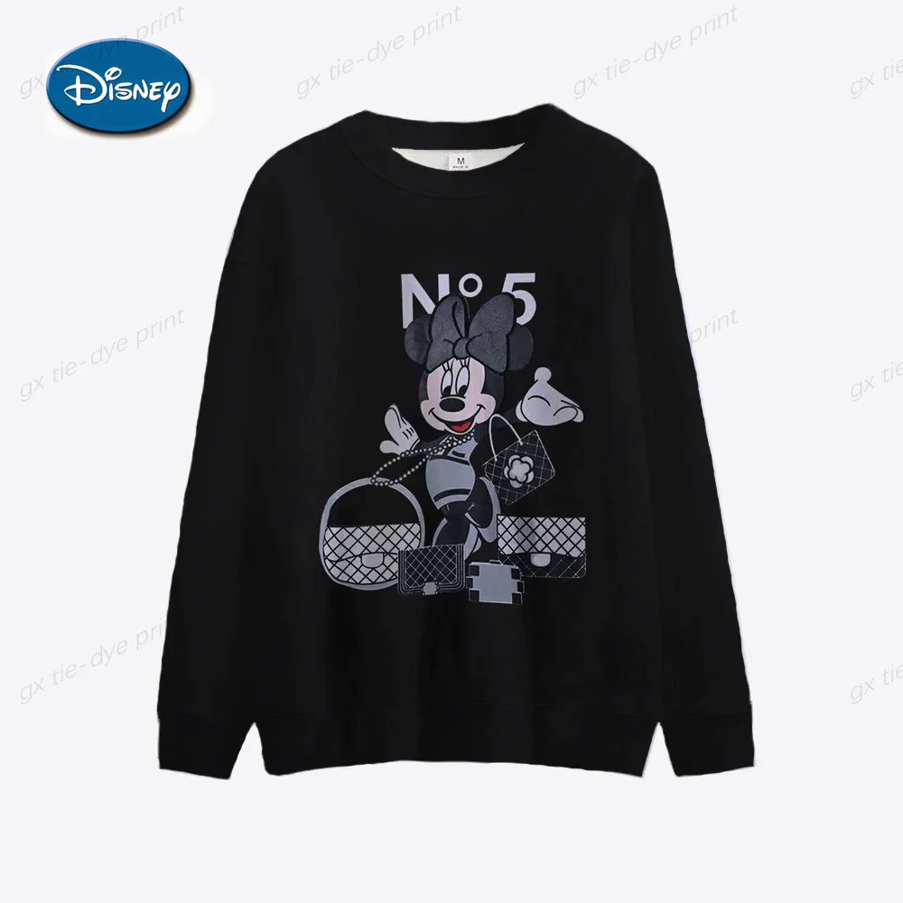 New Disney Minnie Mickey Mouse print O-neck Hoodies Women Winter Autumn Pullover Sweatshirt Female Cartoon Loose Tracksuit