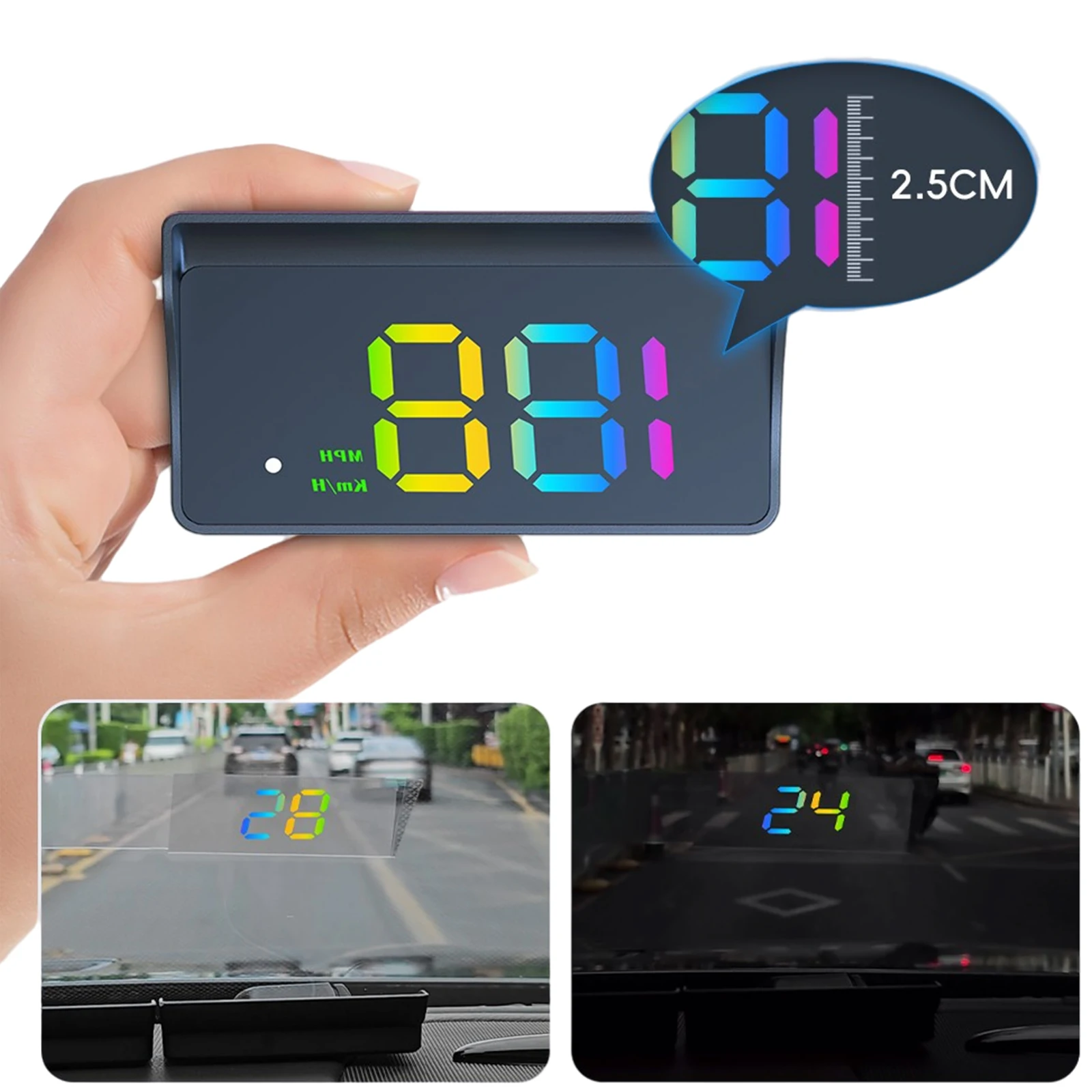 

Универсальный GPS-дисплей HUD для автомобиля с автоматической регулировкой яркости, измеритель скорости для всех автомобилей и грузовиков, подключи и работай, автозапчасть