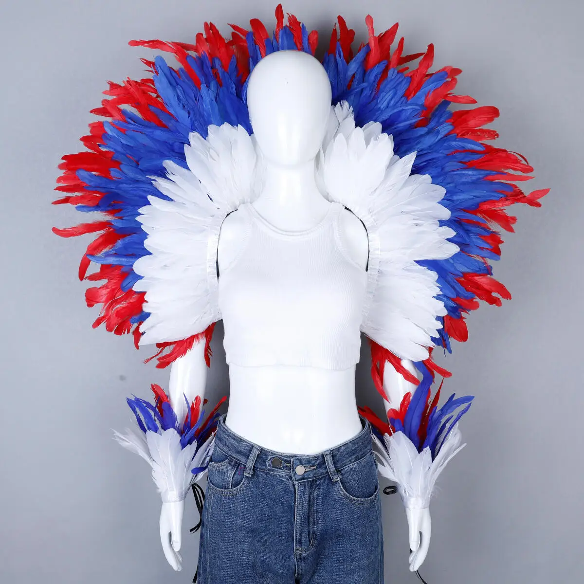 Party Karneval Elegante Damen Schal 2-teiliges Set Cosplay Feder Punk Halloween Masken Ball Feder Punk Karneval Party Set neue – Detail 28
