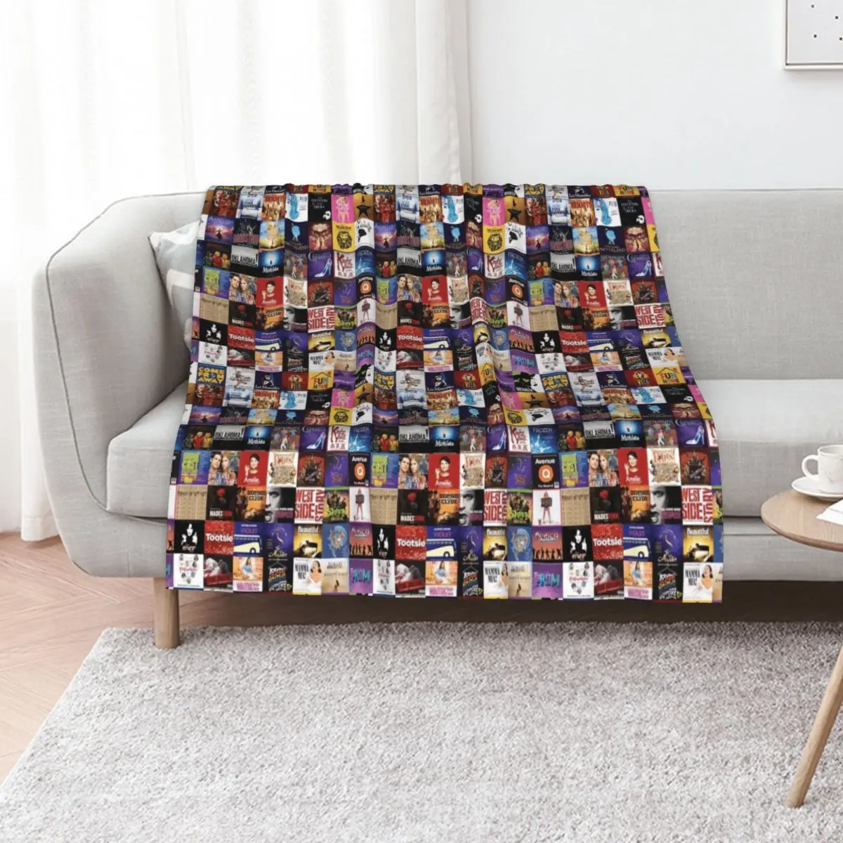 musicals collage Throw Blanket Sofas blankets and throws Plush Summer Blankets For Bed Thins Blankets