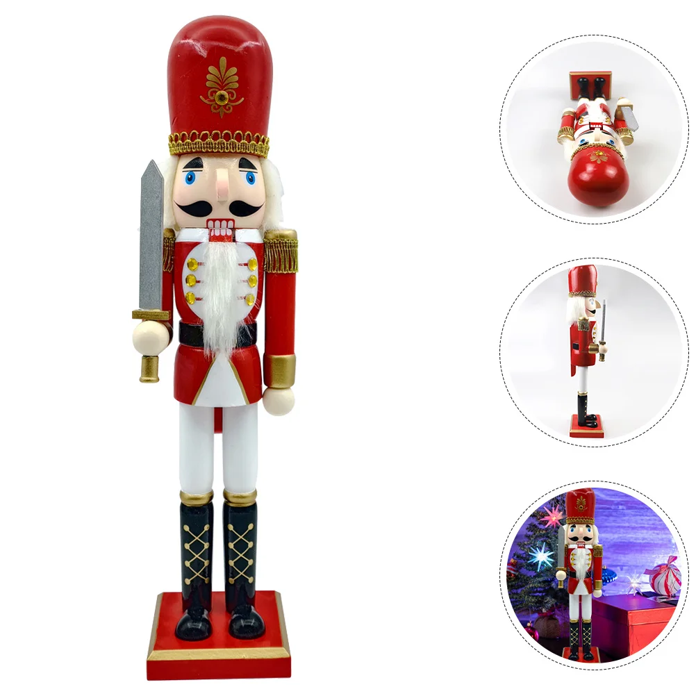 

Wooden Nutcracker Christmas Decoration Hand Painted Soldier Desktop Xmas Table Ornament Gift Wood Christmas Nutcrackers
