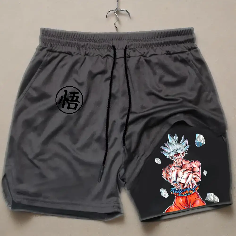 

Dragon Ball Anime Printed Shorts Man Sports Women's Breathable Quick-drying Casual Two-in-one Sports Running Pants 2025 Summer