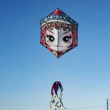 Livraison gratuite tigre cerf-volant hexagonal belle fille cerf-volant opéra fille cerf-volant jouets de plein air enfants papillons volants jeux de jardin vent