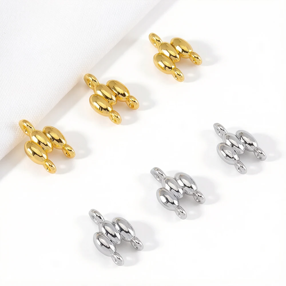 

18K Gold Plated Brass 2-row 11mm*7mm Connectors For DIY Jewelry Bracelets Necklaces Making Connectors Accessories Wholesale