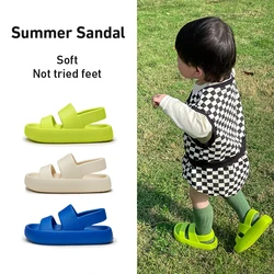 UTUNE Kid 'S Sandalen Slippers 6-12Y Jongens En Meisjes Twee Band Slides Eva Dikke Zool Peuter Tuin Schoenen Zachte Buiten strand Pantufa