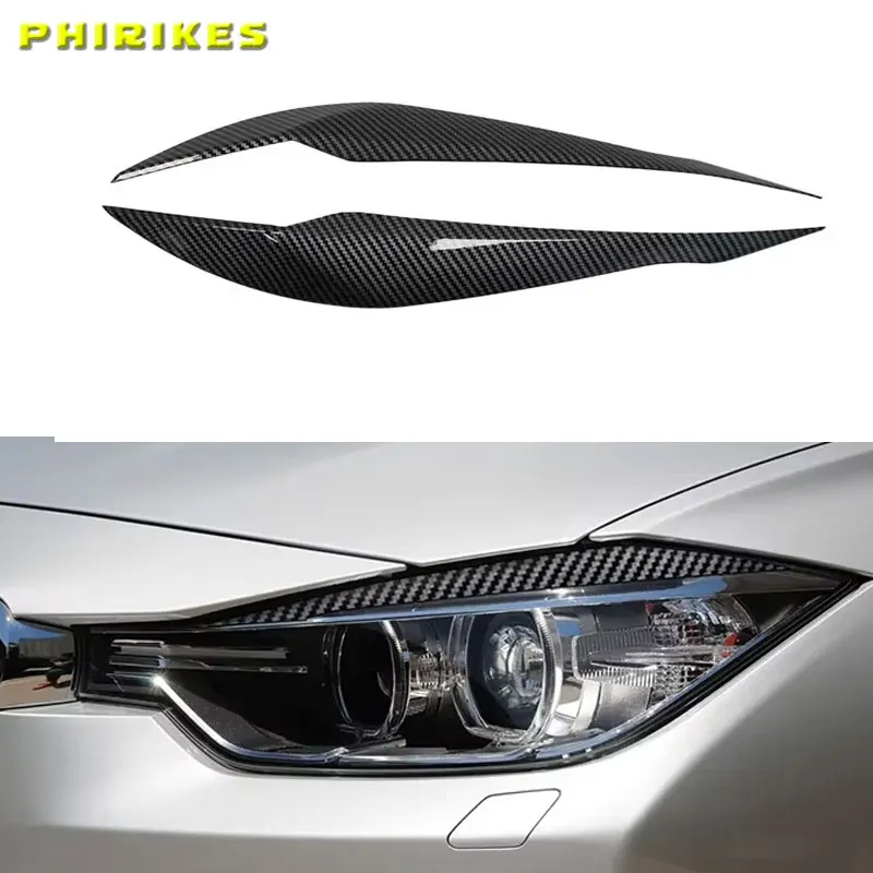 

For BMW 3 Series F30 F35 2013-2018 1pair Gloss Black Headlight Eyebrows Eyelid ABS Plastic Car Styling Sticker