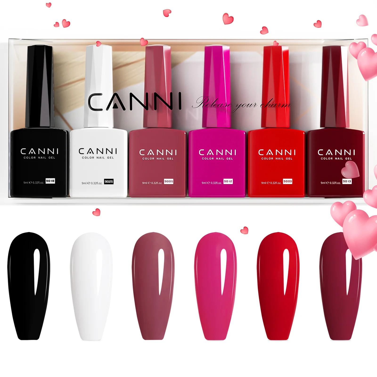 9 ml CANNI Gel-Nagellack, HEMA-FREI, TPO-FREI, runder Pinsel, wunderschöne Farbe, Soak Off UV-LED, semi-permanenter Gel-Lack, Winternägel – Detail 7