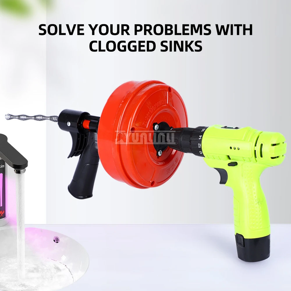 Toilet dredge sewer household kitchen hand-cranked toilet pipe blockage tool