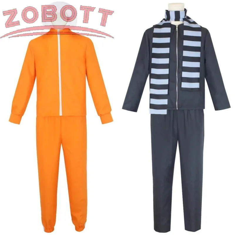

Cartoon Movie Vector Cosplay Costume Orange Jakect Pants Men Outfits Set Mushroom-shaped Halloween Carnival Party Costumes