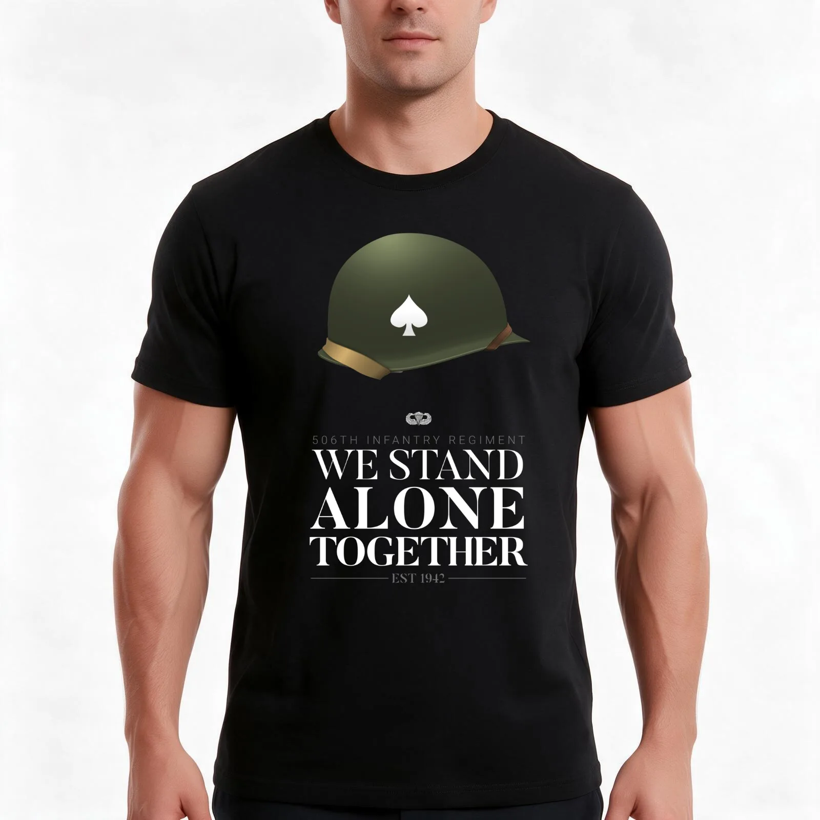 506th Parachute Infantry - We Stand Alone Together T-Shirt, Summer Casual Cotton Tee, Oversized Streetwear Tops, 100% Cotton