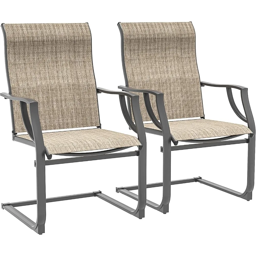 Patio Chairs Set of 2, Outdoor Dining Chairs for All Weather, Breathable Patio Dining Chairs Outdoor Furniture for Backyard Deck