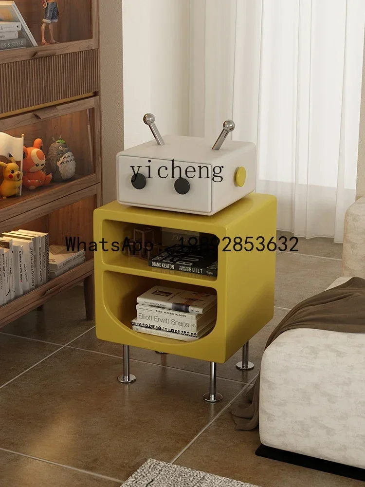 

X9 Creative Light Luxury Robot Bedside Table Modern Stainless Steel Sofa Small Side Bedroom Storage Cabinet