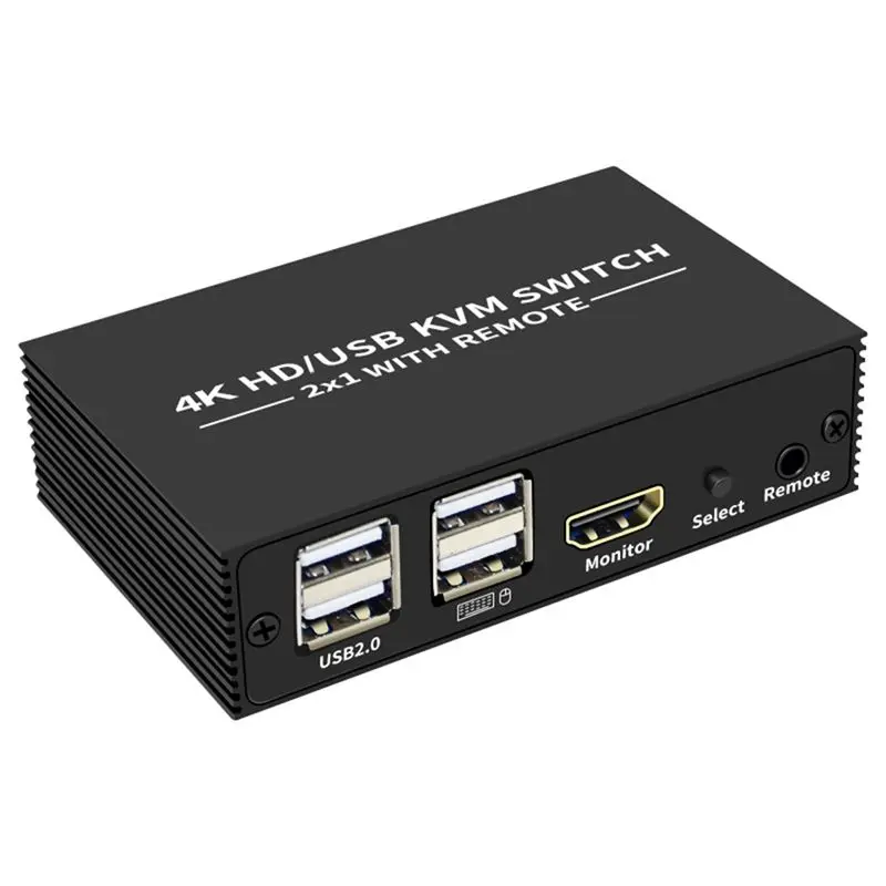 B27B -Compatible 4K 60Hz KVM Switch Switcher USB Selector 4X1 2X1 Port For PC Monitor Mouse Keyboard For PC Share Port 2X1