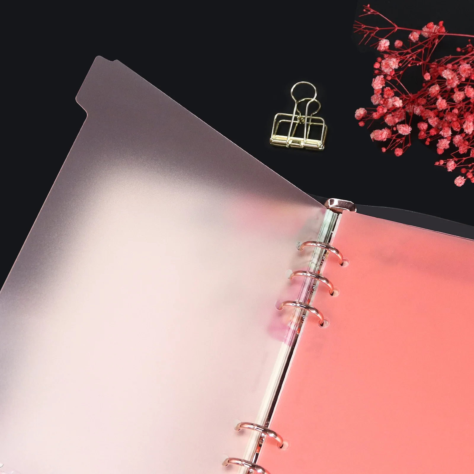 A5 A6 Transparent Paper Index Divider 6 Holes For Binder Planner Notebook Stationery Notebook Paper Divider Accessories