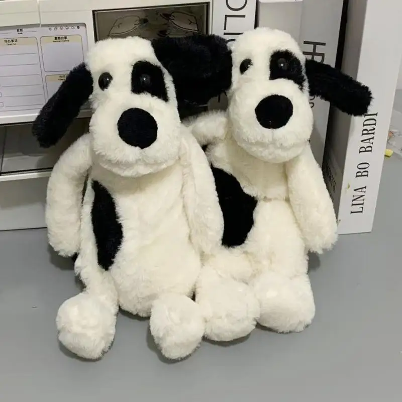 Charming Black White Cushy Dog Cartoon Pencil Bag Cosmetic Storage Pouch