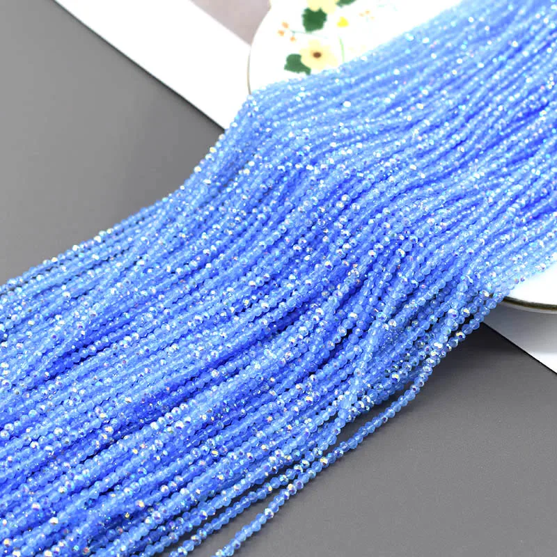2mm 195 Stück/Beutel 45 Farben Kristallglasperlen Facettierte Runde Glasperlen für Schmuckherstellung DIY Armbänder Zubehör