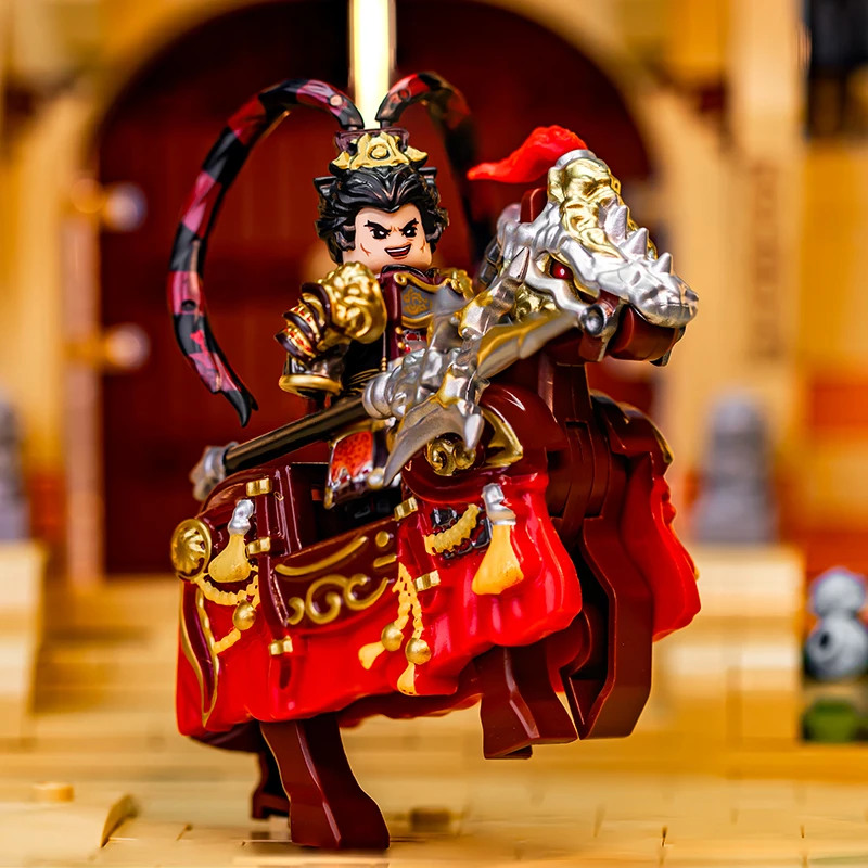 Building Block Man Figurine Three Kingdoms Zhuge Liang Armor Version Lu Bu Children's Assembly Toy Boy Holiday Gift Collection