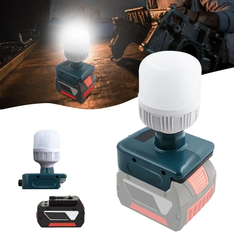 Cordless LED Work Lights with LED Bulb 12W 1300LM Handheld LED Flashlight for 18V 6500K White Lights for Camping Hiking