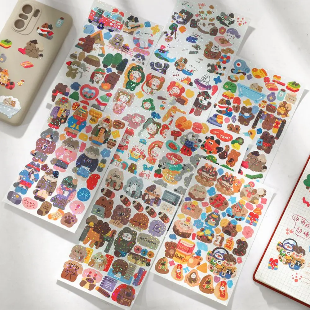 Journaling Stationery Kawaii Stationery Sticker Hand Account Decoration Laser Paper Stickers Glitter Stationery Sticker