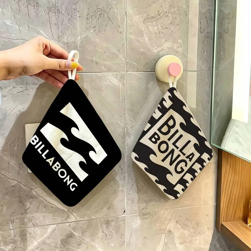 C-CasualS S-Surfing B-Billabonges Polyester Cotton Hanging Kitchen Towel, Absorbent Hand Wiping Cloth for Daily Cleaning Drying