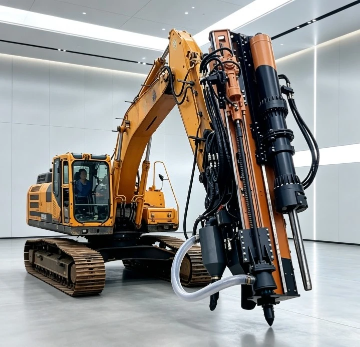 2-in-1 Integrated Hydraulic Rock Drill and Splitter Attachment Rock Splitter Drilling and Splitting Machine for 