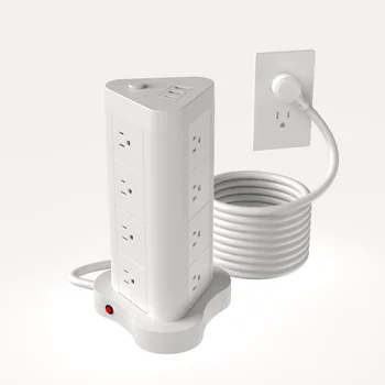 40/60/80/100cm pohyblivá napájecí zásuvka do kolejnice, nástěnné elektrické zásuvky, dvojitý USB UK/FR/EU/USB univerzální napájecí adaptér 6 nejlepší prodej hlavní podřízená zásuvka - №4