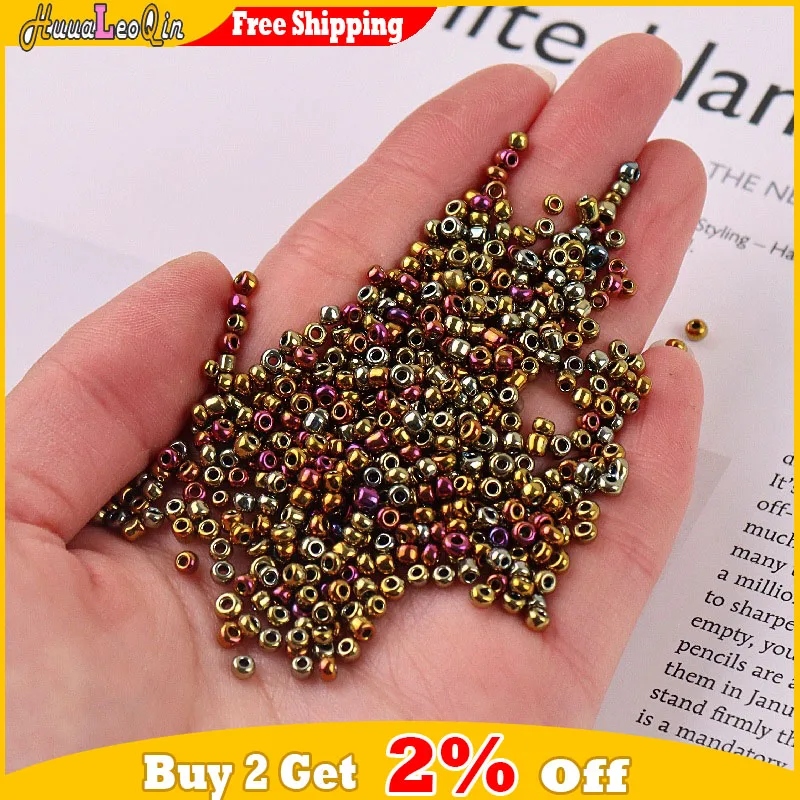 2mm 3mm 4mm Vintage Metallic Color Glass Beads 12/0 8/0 6/0 Loose Spacer Seed Beads for Needlework Jewelry Making DIY Sewing 5g