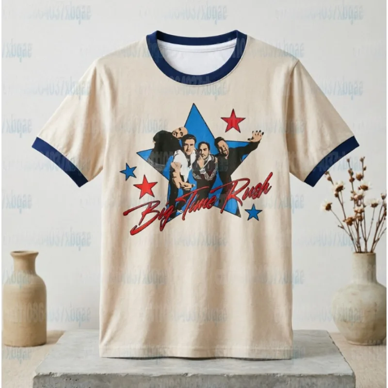 2026 New Big Time Rush Ringer BTR Fashion 3D Printed Sports Shirt for Daily and Training Breathable Quick Drying Family T-shirt