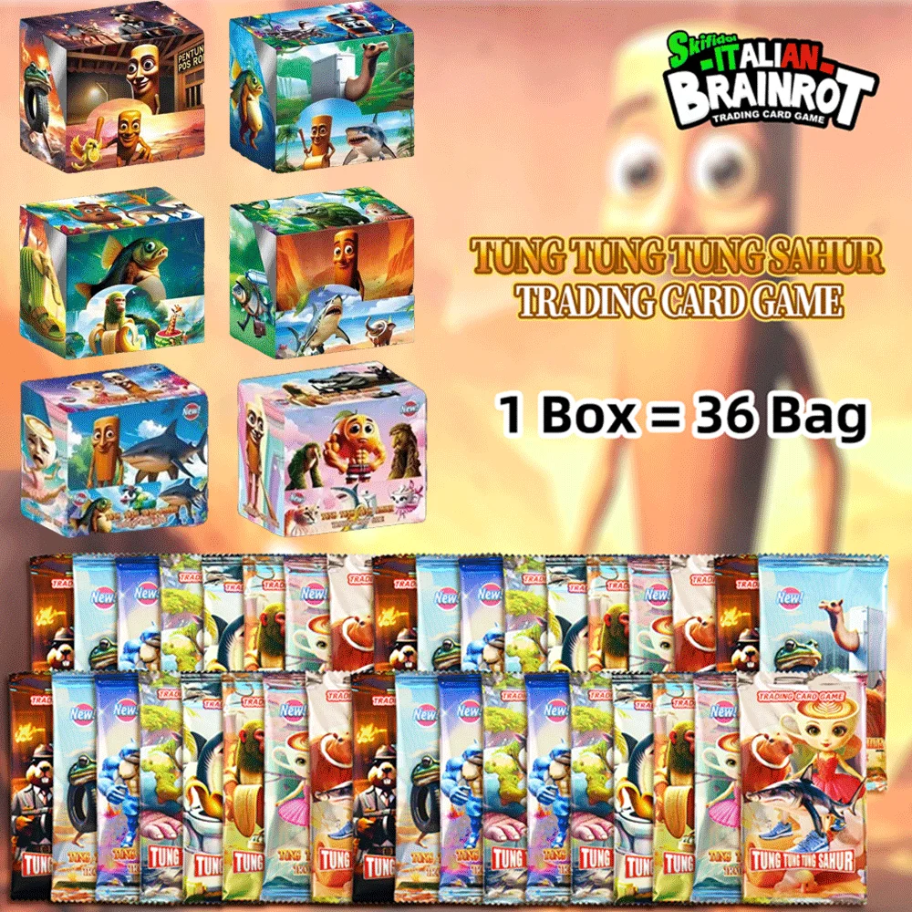 1 Set Italiaanse Brainrot Kaarten van Collectie Tungtung Sahur Card Battle Card Game Speelgoed Voor Kinderen Trading Cards Verjaardagscadeau