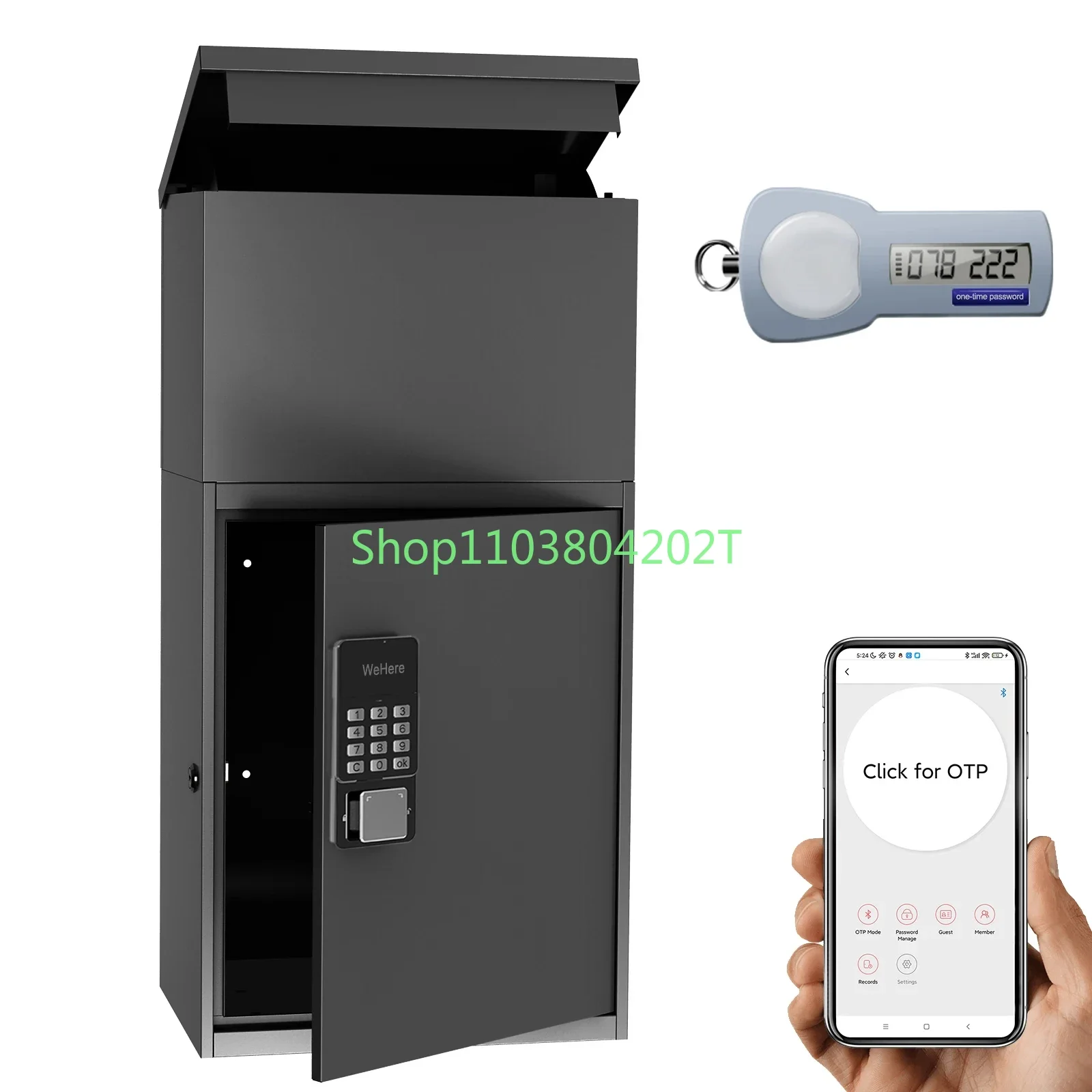 Drop Box Anti Theft Outdoor Wall Mount Detachable Metal Smart Mailbox Parcel Box for Residential Delivery