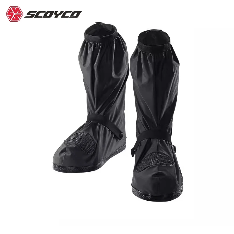 SCOYCO moto Tube haut bottes de pluie couvre imperméable à la pluie antidérapant Motocross Scooter réutilisable équitation chaussures de pluie couverture