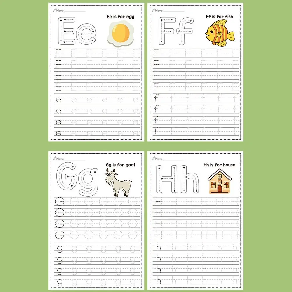 26 Letters Montessori Learning Teaching Aids A-Z Uppercase and Lowercase Test Book Preschool English Learning Writing Workbook