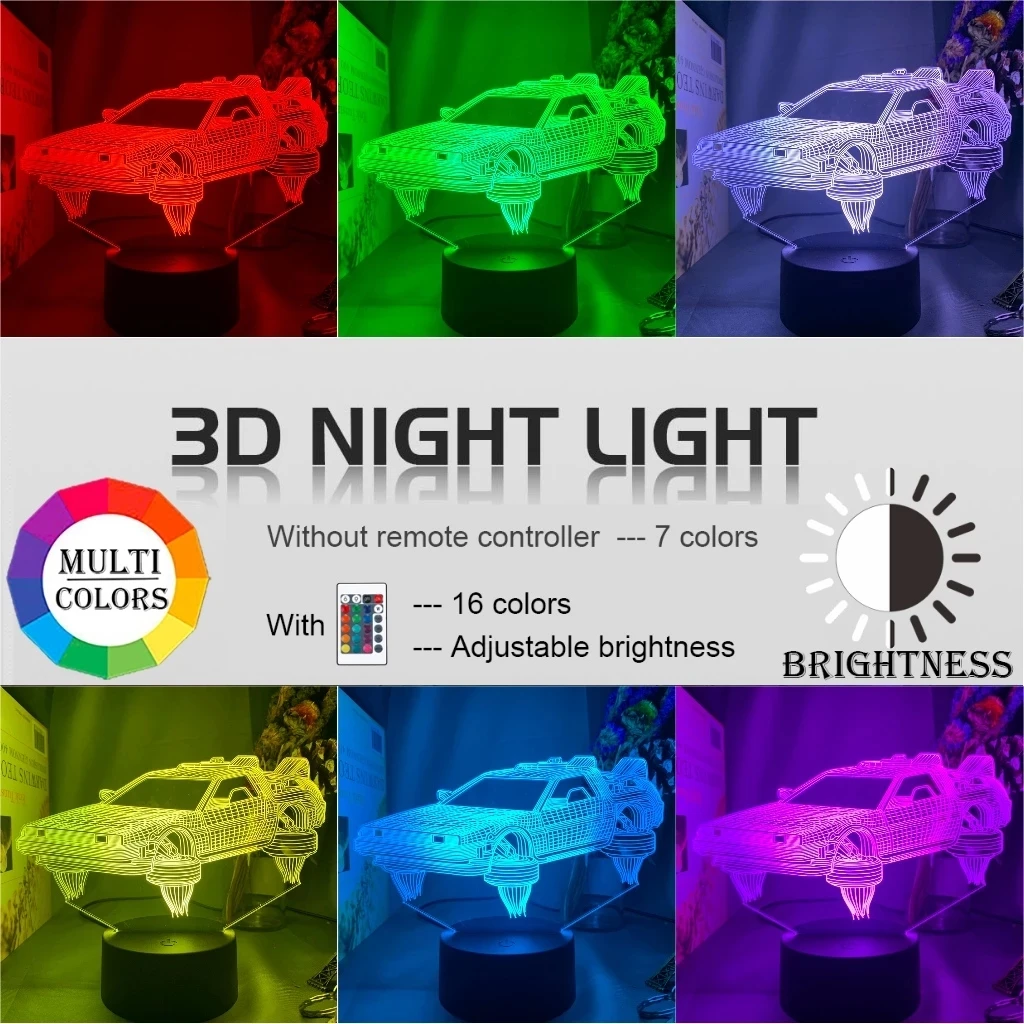 Science Fiction Car Led Night Light for Kids Bedroom Decor Unique Birthday Gift for Children Study Room Desk 3d Lamp Sci-fi Car