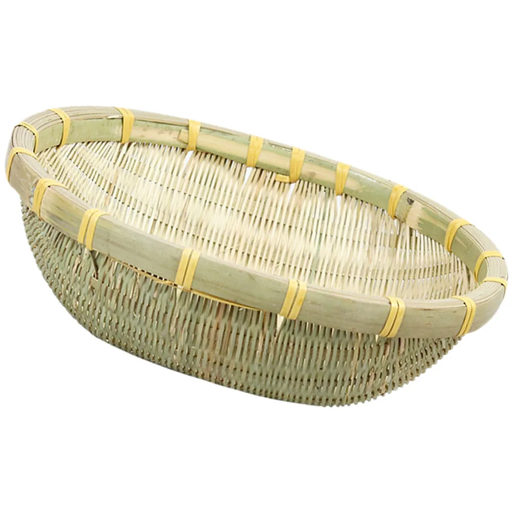 

1pcs Bamboo Woven Storage Basket for Snacks Fruits Nuts Decorative Dry Container Countertop Home Office School Easy Clean Smooth
